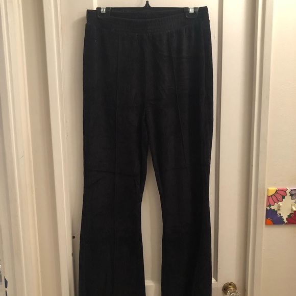 aerie Pants - Aerie Black Ribbed Flare Pants